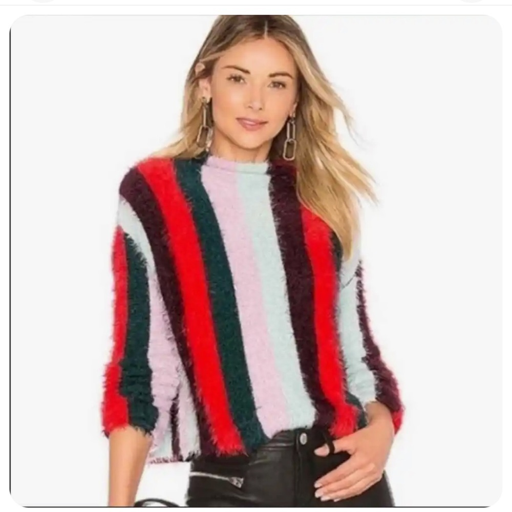 BLANK NYC The Mad Hatter mock neck fuzzy sweater